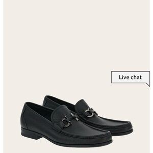 Ferragamo Gancini Buckle Black Leather Men’s Loafers